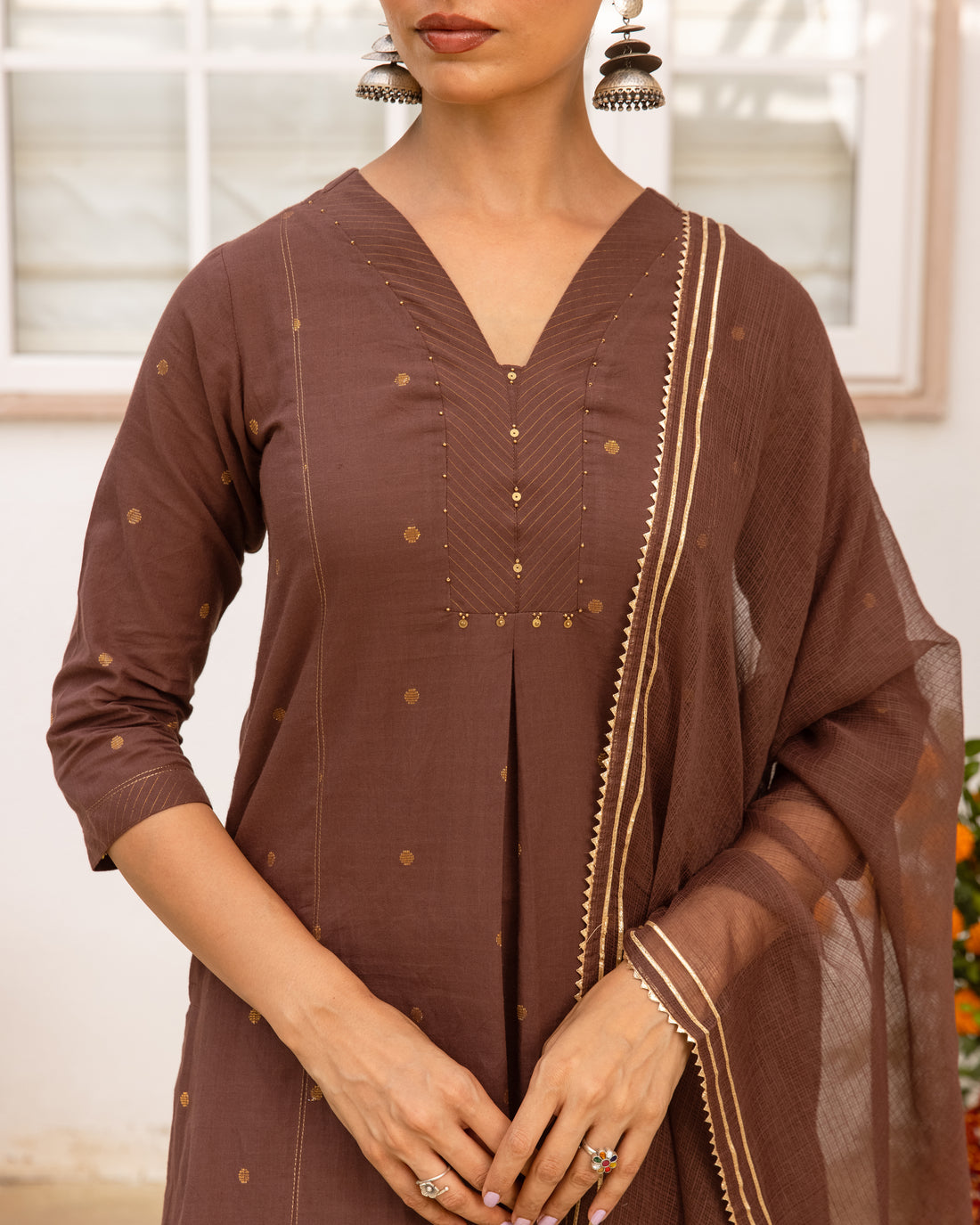 Deep Taupe Brown Complete Suit Set