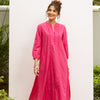 Vibrant Pink Cotton Kurta Pant Set For Women's