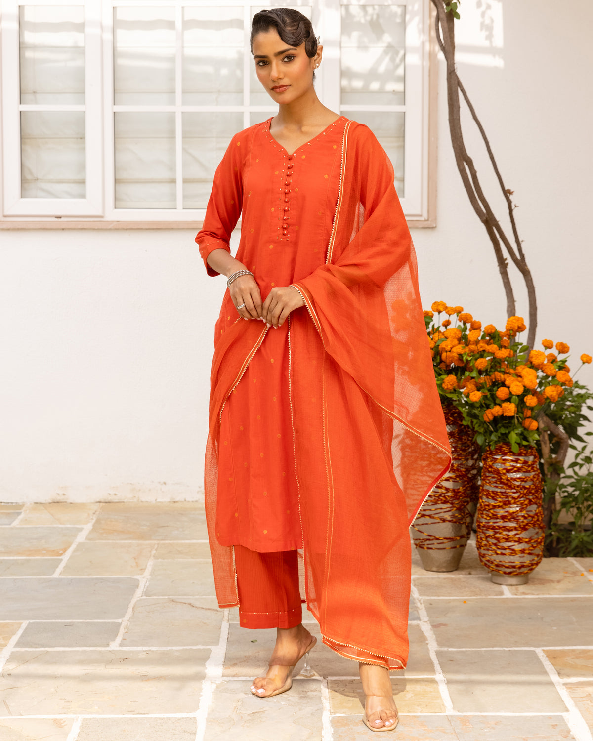 Terracotta Orange Complete Suit Set