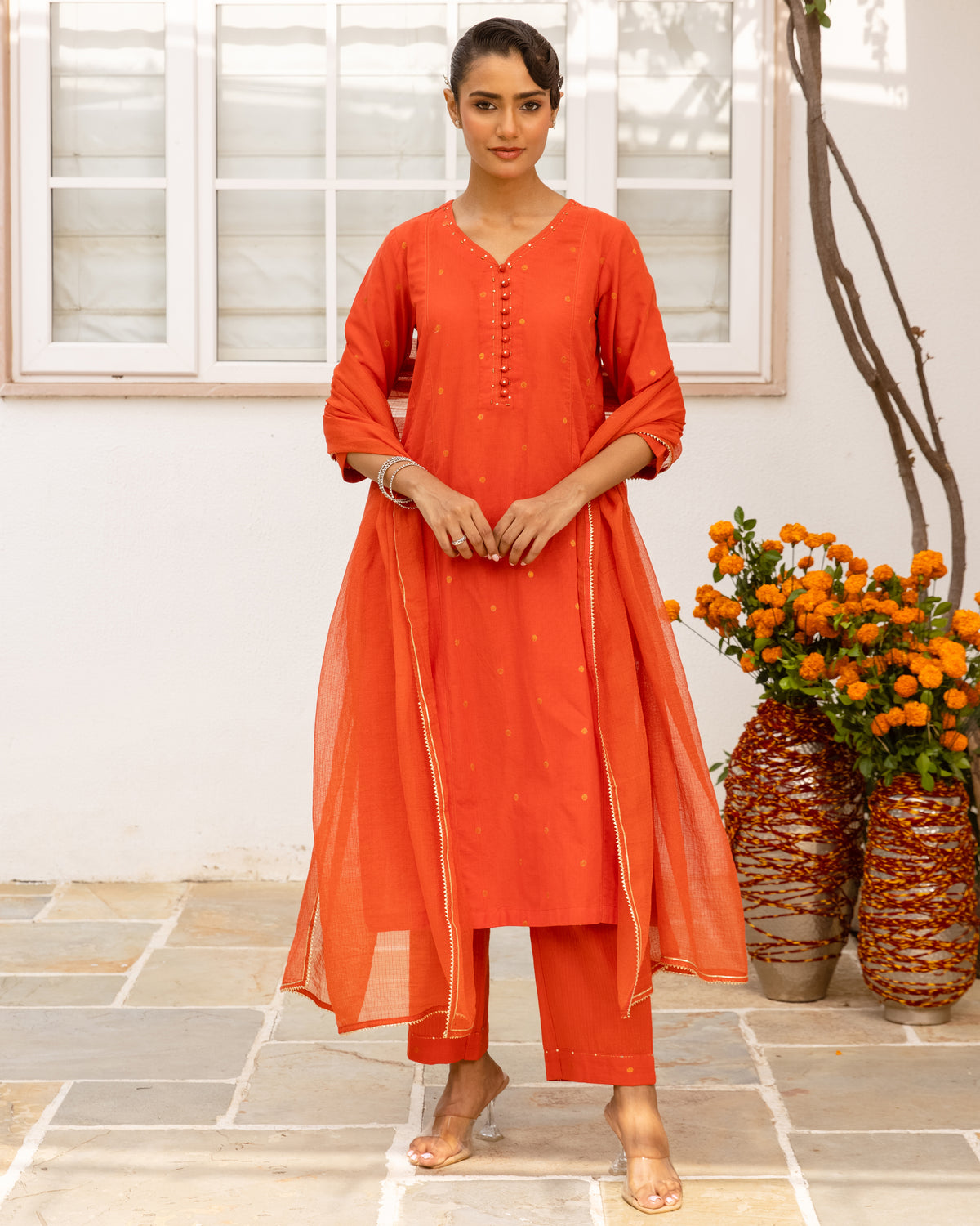 Terracotta Orange Complete Suit Set