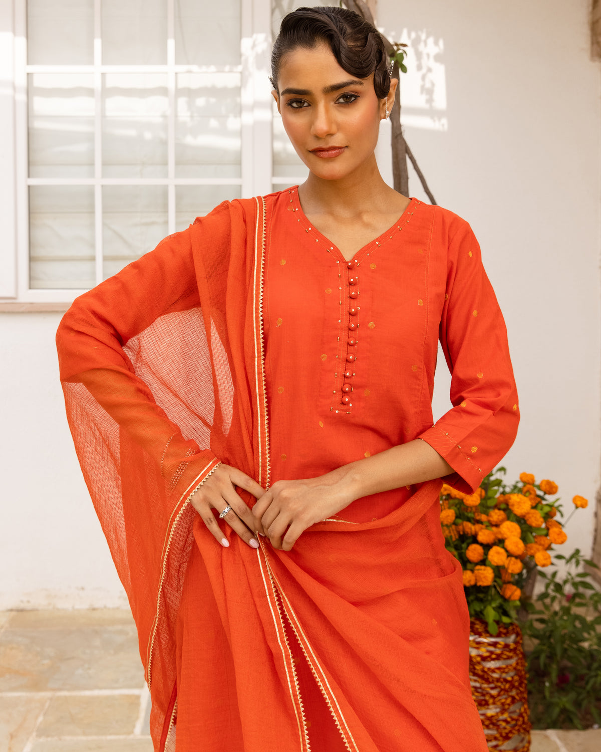 Terracotta Orange Complete Suit Set