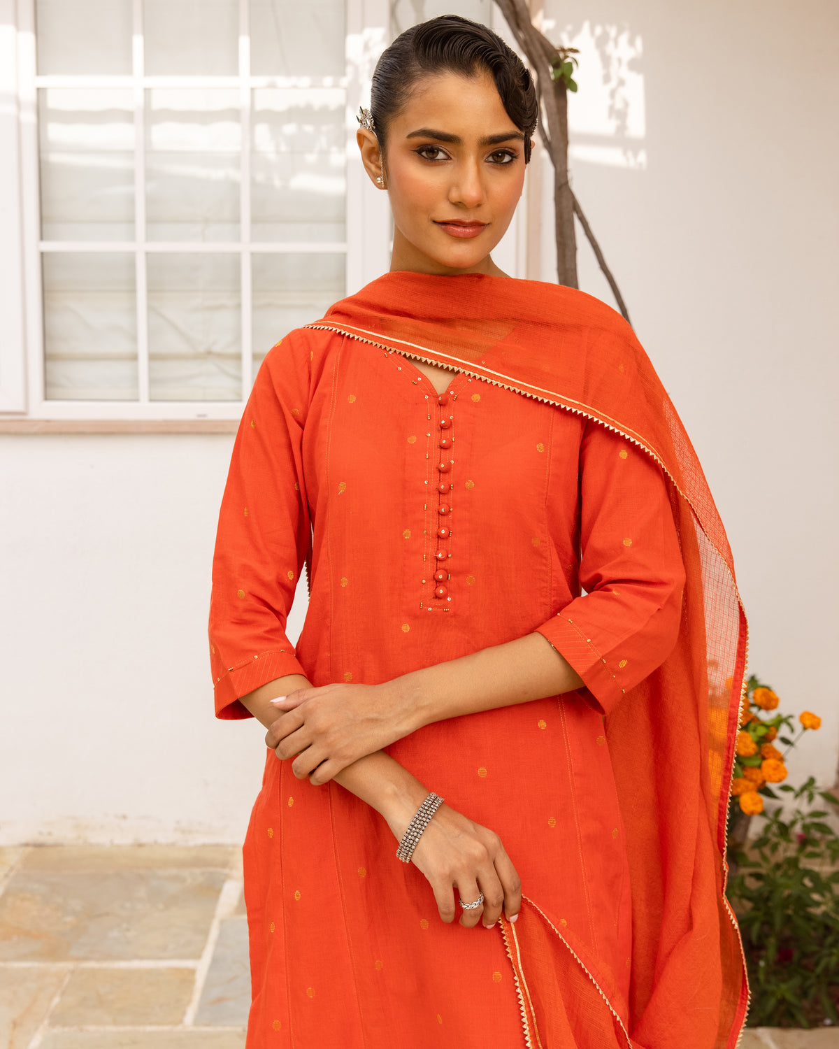 Terracotta Orange Complete Suit Set