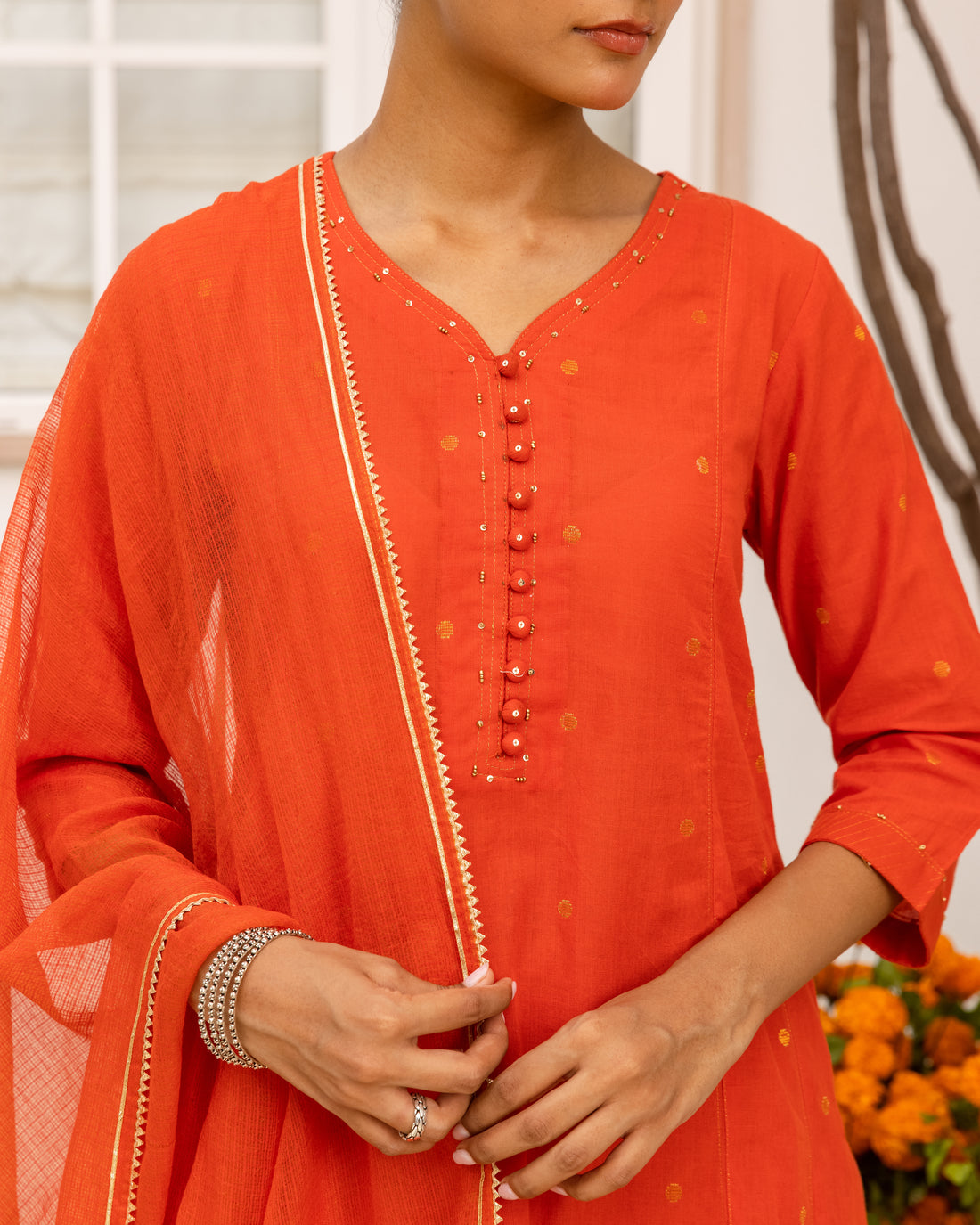 Terracotta Orange Complete Suit Set