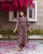 Brown With White Kurta Pant