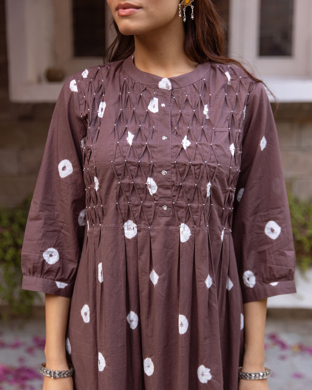 Brown With White Kurta Pant