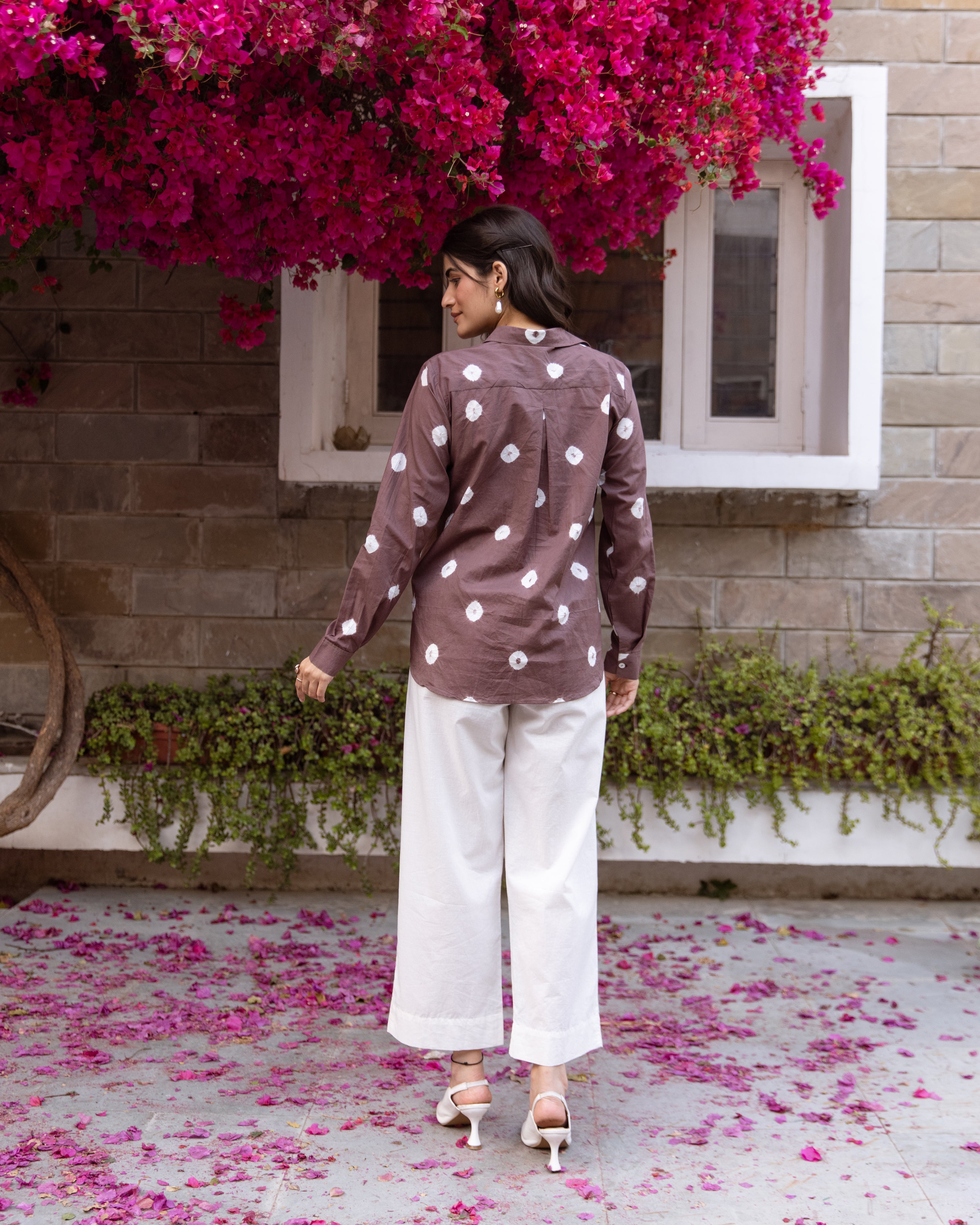 Brown With Off-White Shirt For Women