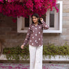 Brown With Off-White Shirt For Women