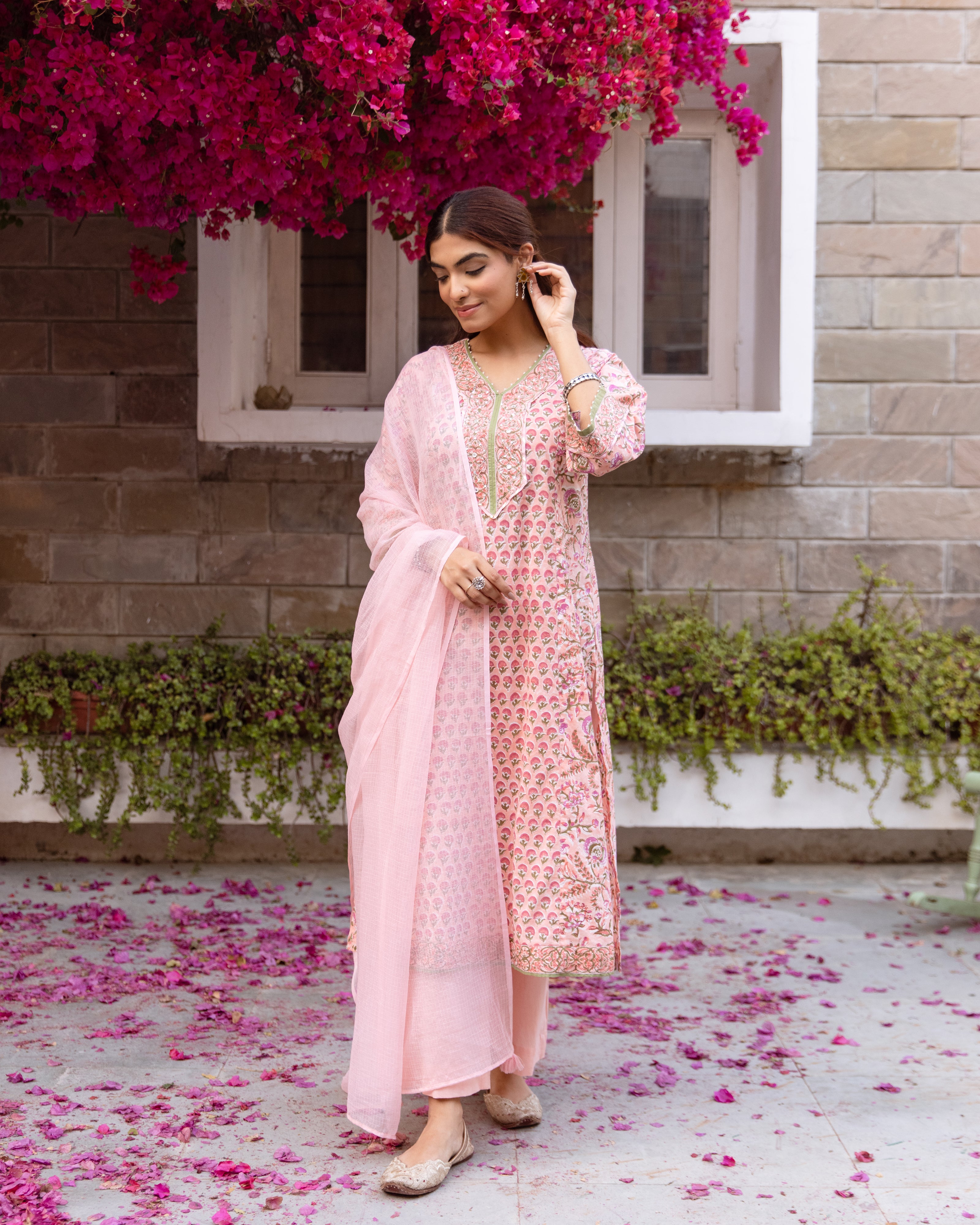 Blush Pink Kurta(Pant And Dupatta Not Included)
