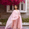 Peach Pearl Kota Doriya Dupatta