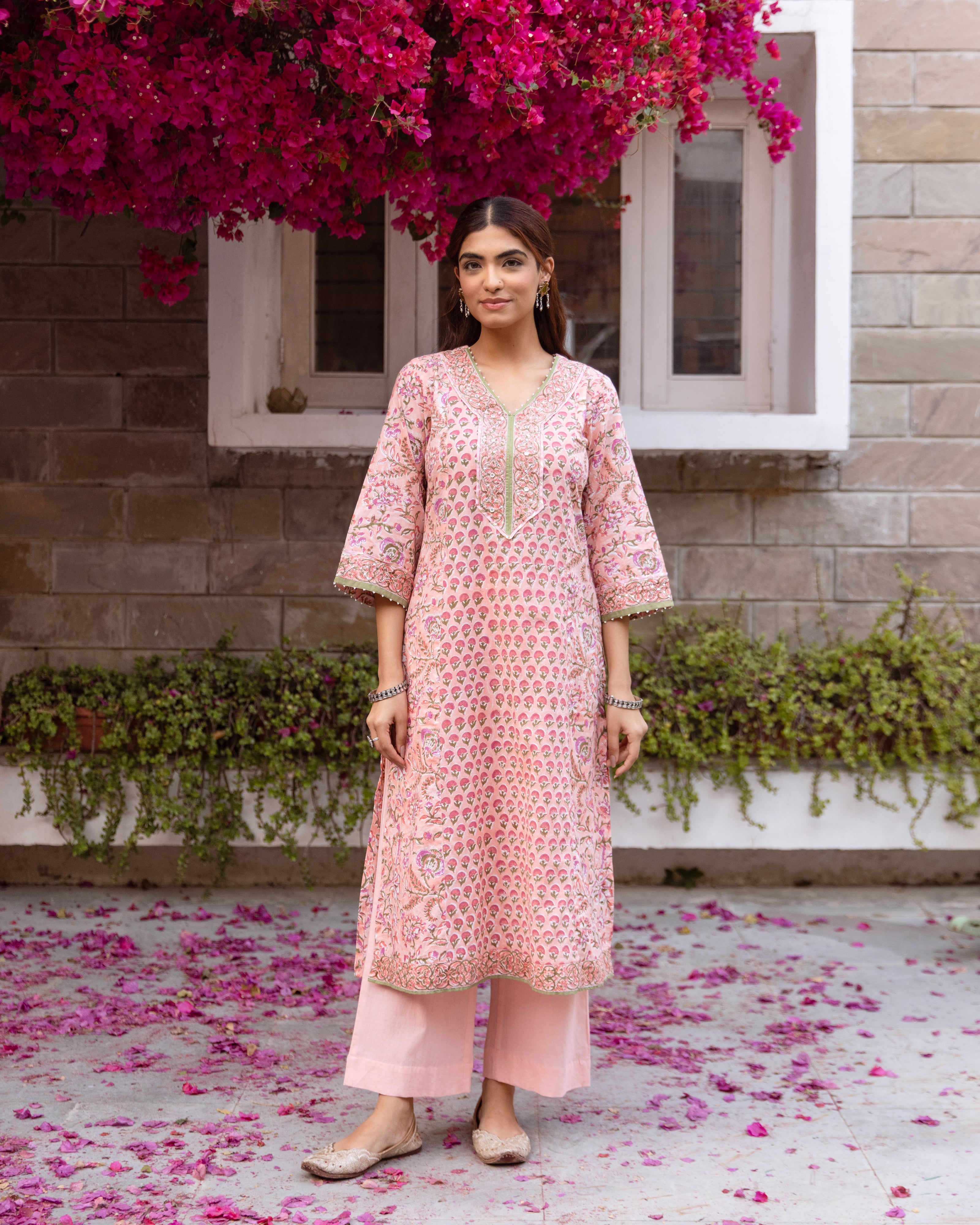 Blush Pink Kurta(Pant And Dupatta Not Included)