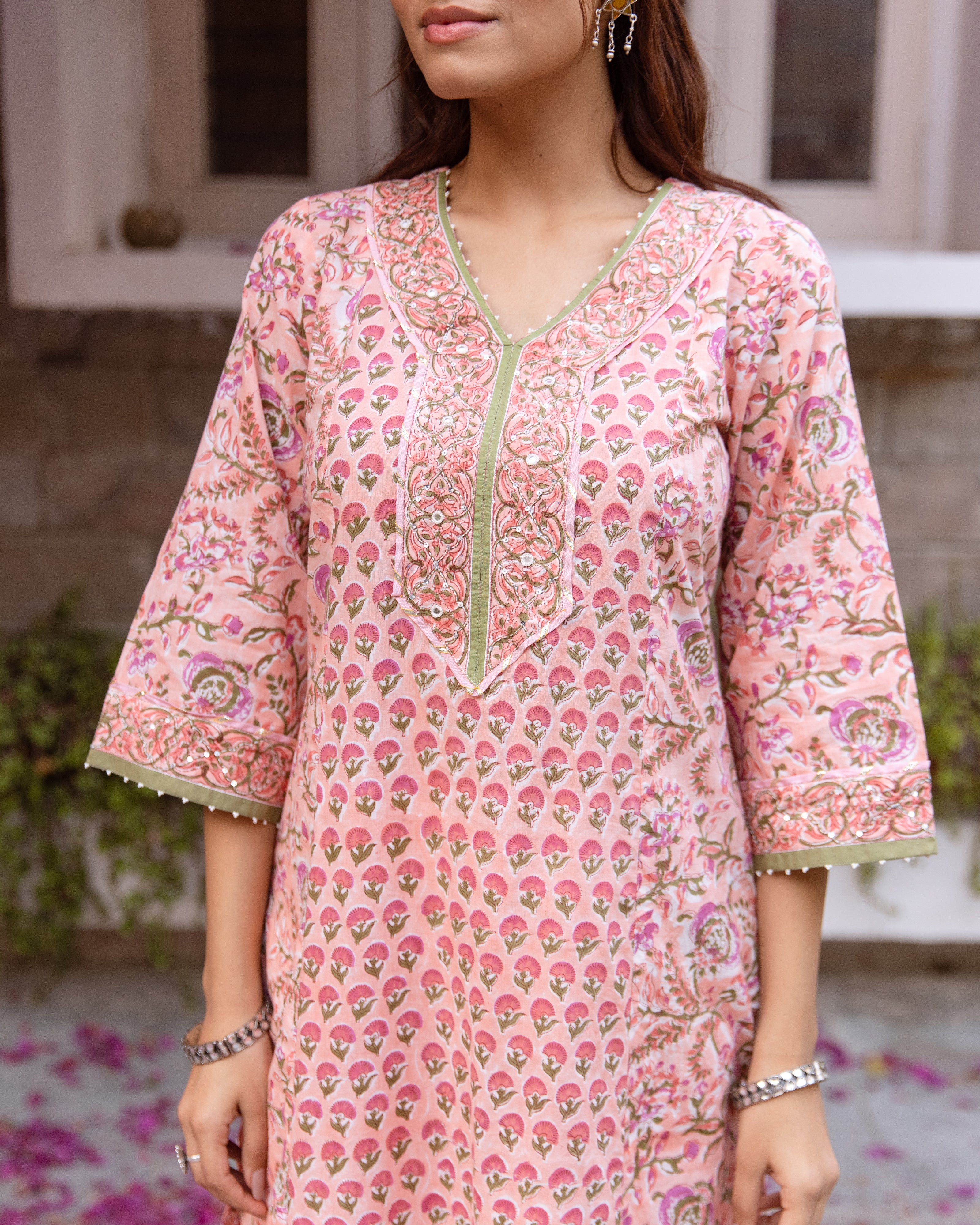 Blush Pink Kurta(Pant And Dupatta Not Included)