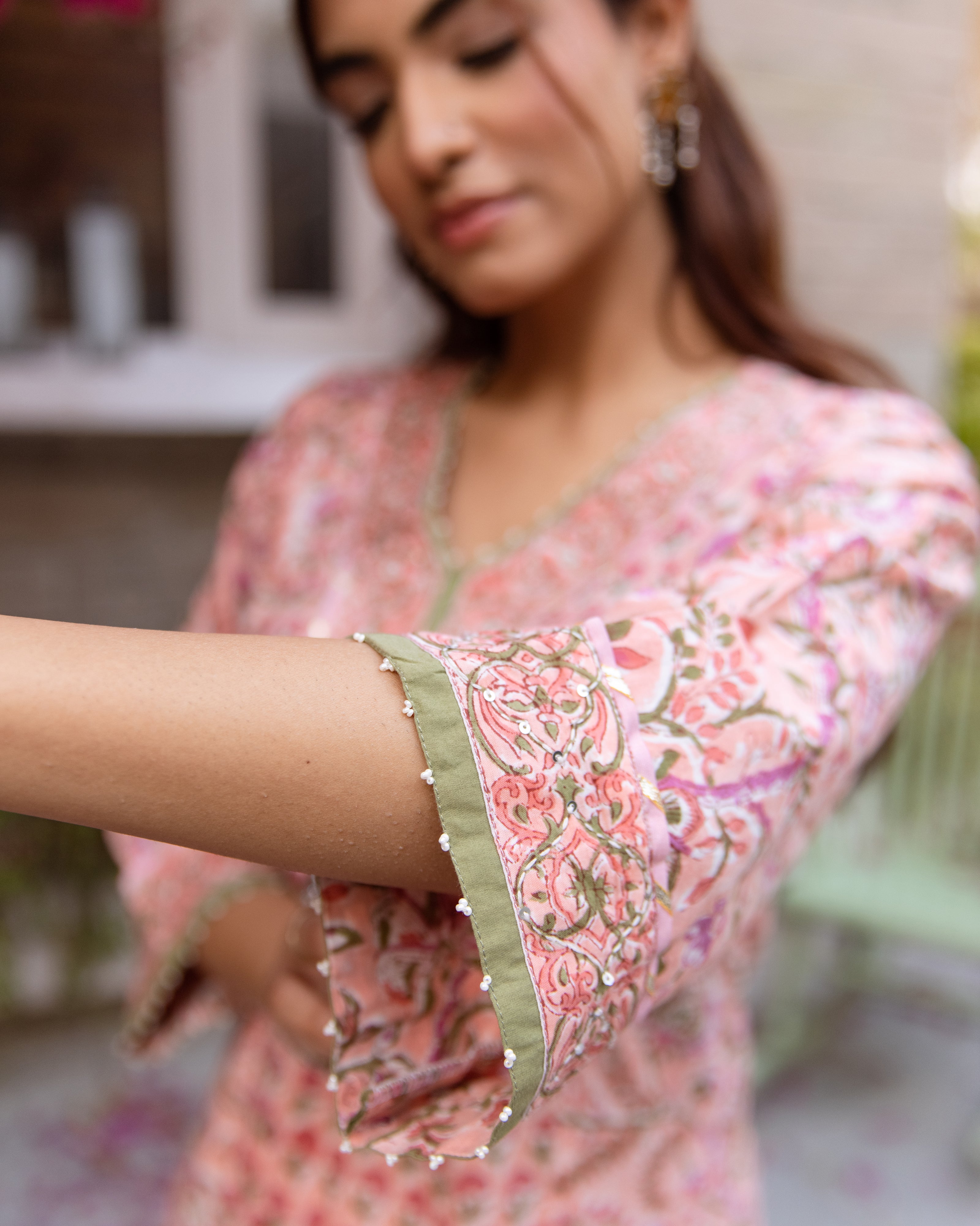 Blush Pink Kurta(Pant And Dupatta Not Included)