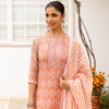 Peach & Orange Chanderi Complete Suit Set