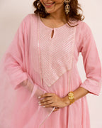 Baby Pink Kota Doriya Complete Suit Set For Women's