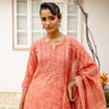 Coral Peach Chanderi Complete Suit Set