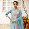 Sky Blue Chanderi Complete Suit Set