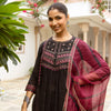 Black Cotton Dobby Complete Suit Set
