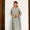 Gray Embroidered Chanderi Complete Suit Set with Kota Doriya Dupatta