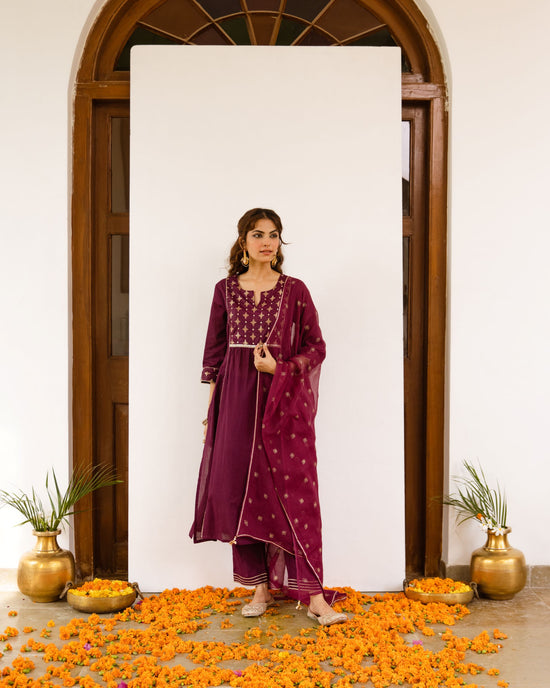 Rich Falsa Cotton Dobby Complete Suit Set For Women's