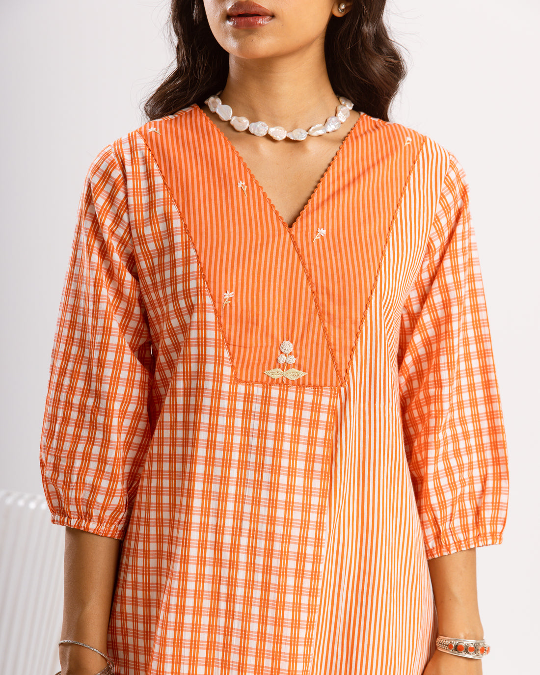 Orange Kurta(Pant Not Included)