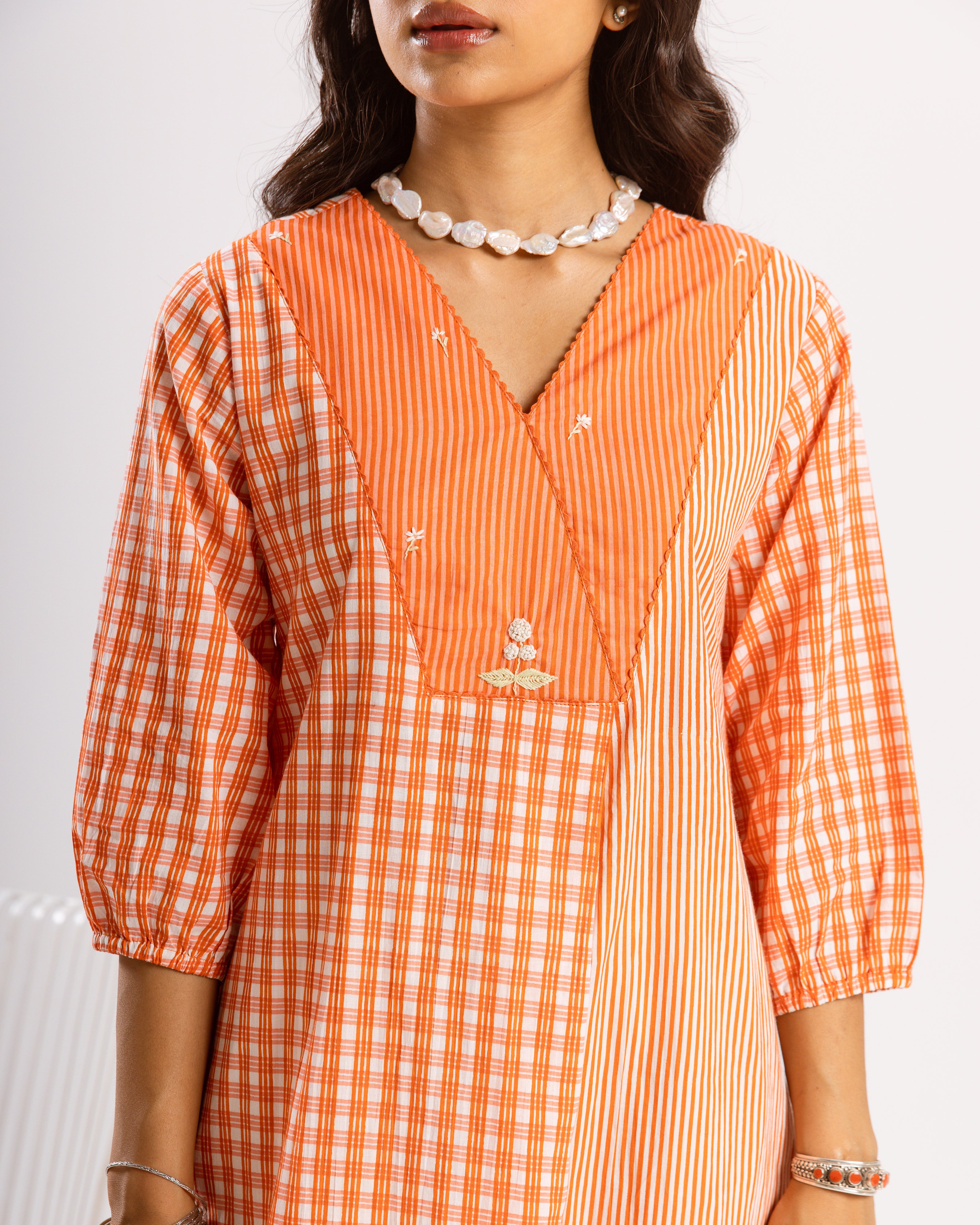 Orange Kurta(Pant Not Included)