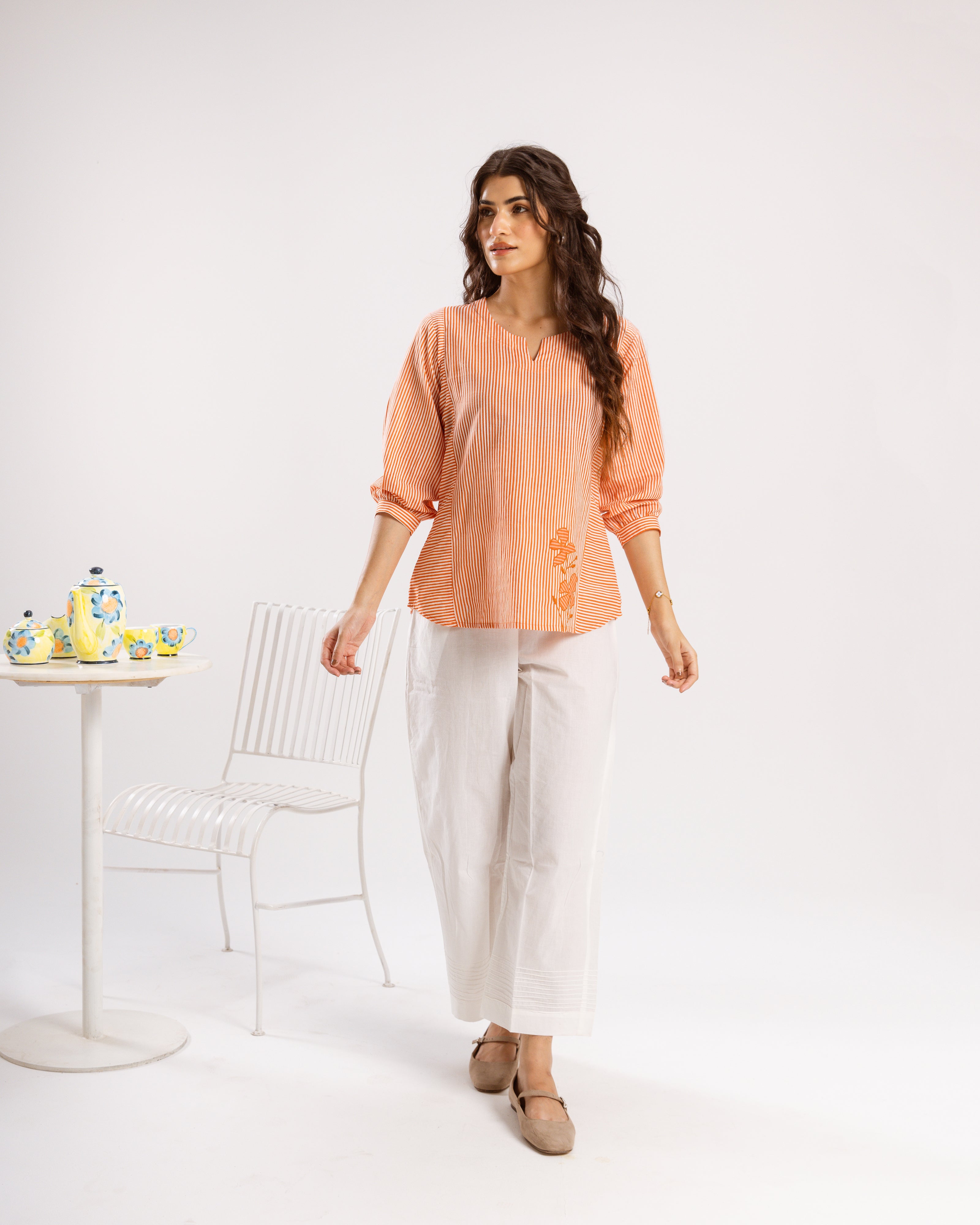 Orange Short Top