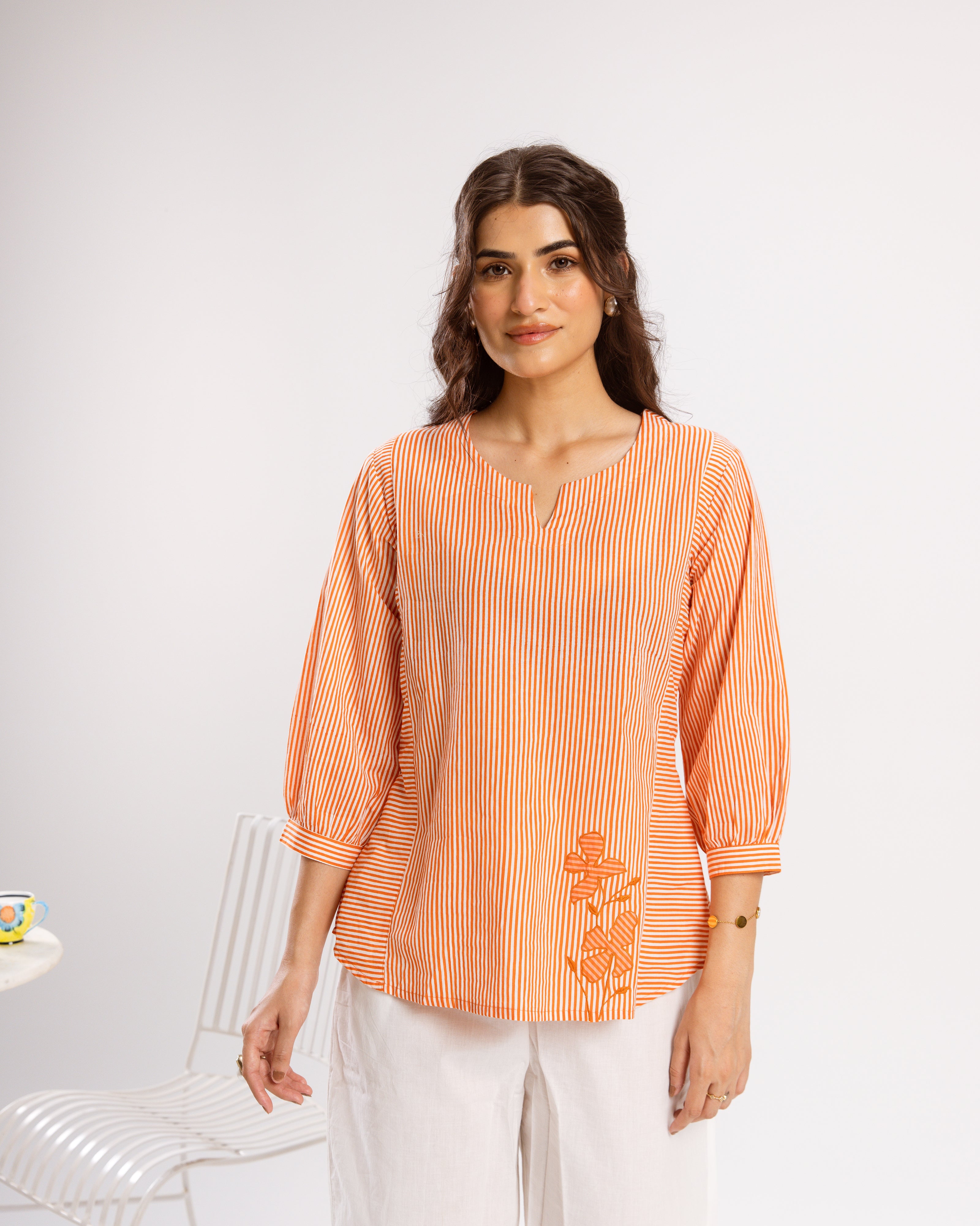 Orange Short Top