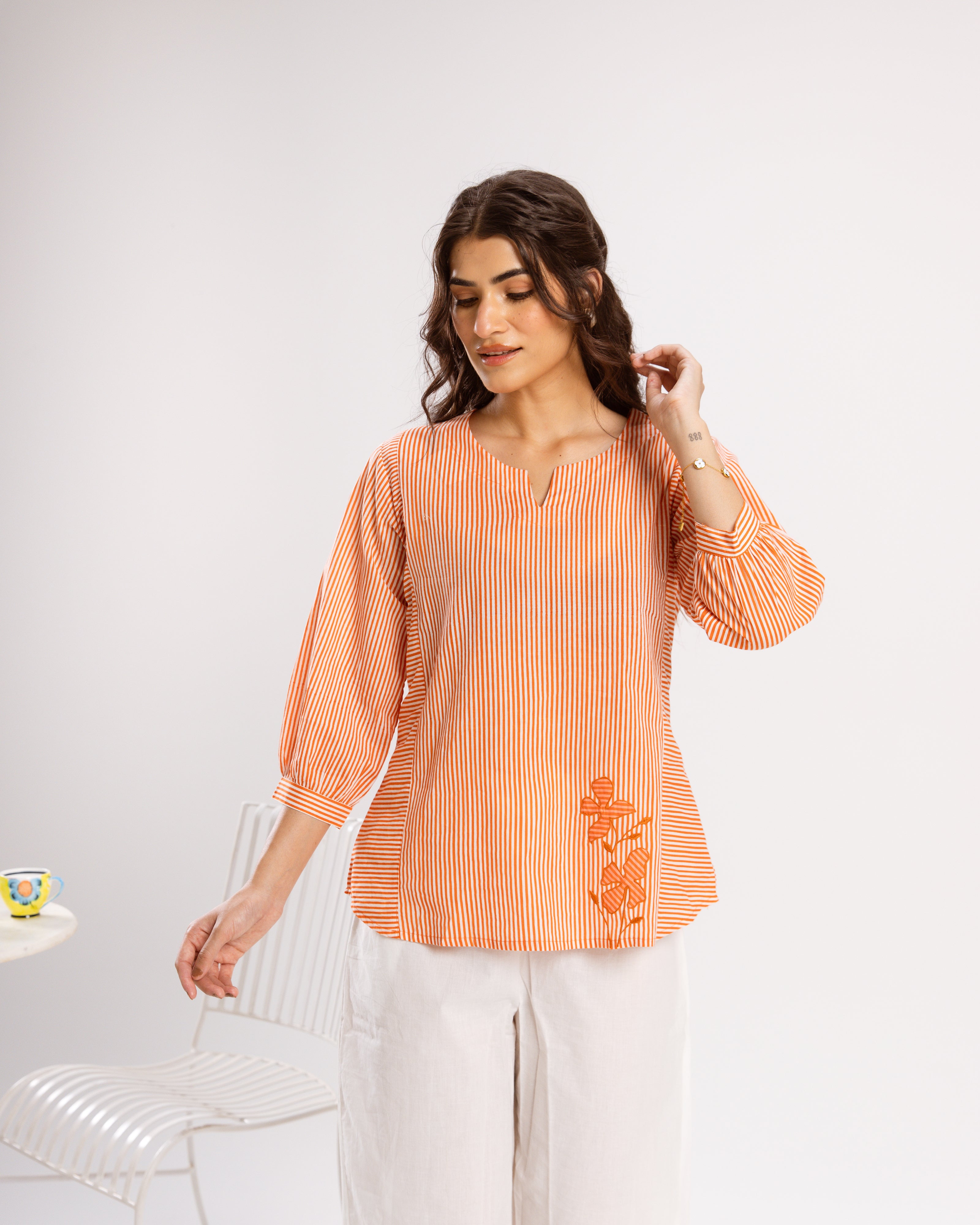 Orange Short Top