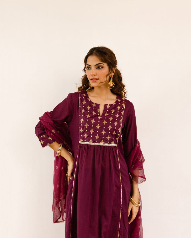 Rich Falsa Cotton Dobby Complete Suit Set For Women's