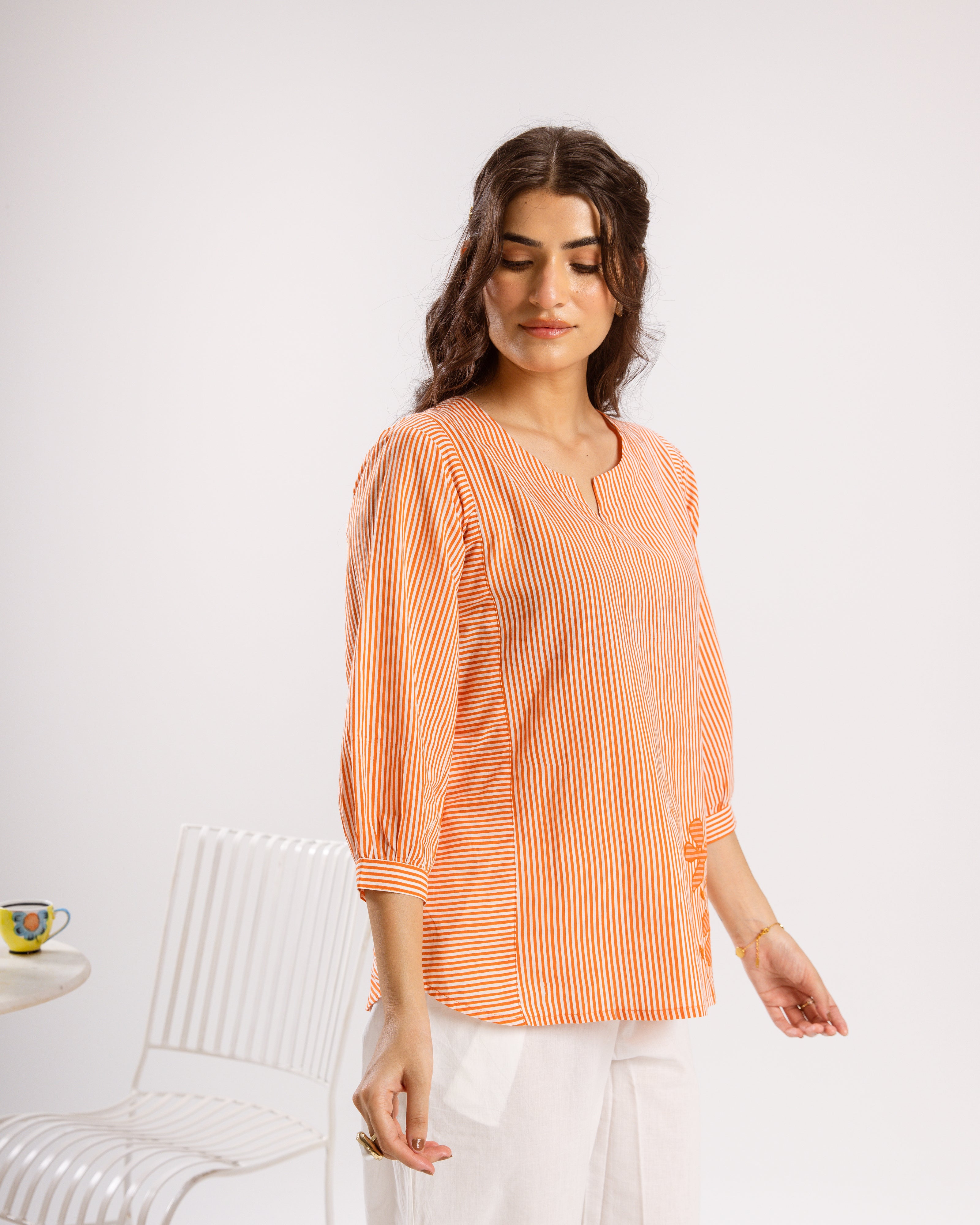 Orange Short Top