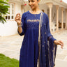 Navy Blue Kota Doriya Complete Suit Set