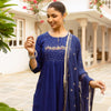 Navy Blue Kota Doriya Complete Suit Set
