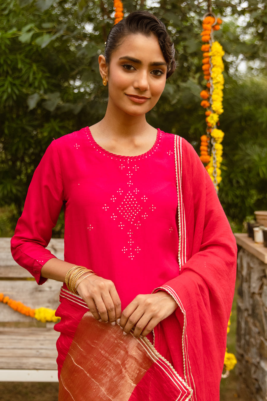 Magenta Pink Complete Suit Set