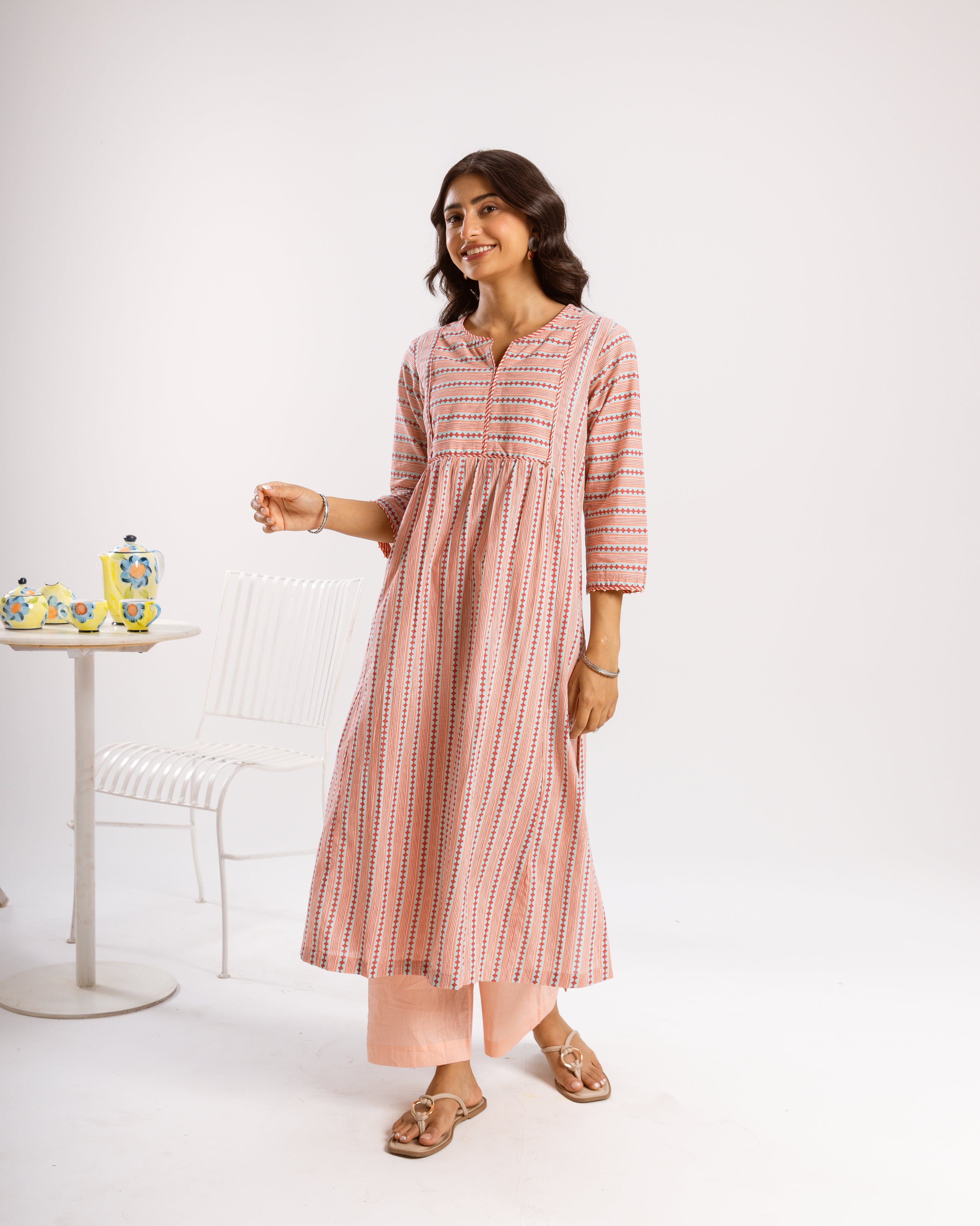 Peach kurta ( Pant Not Included )