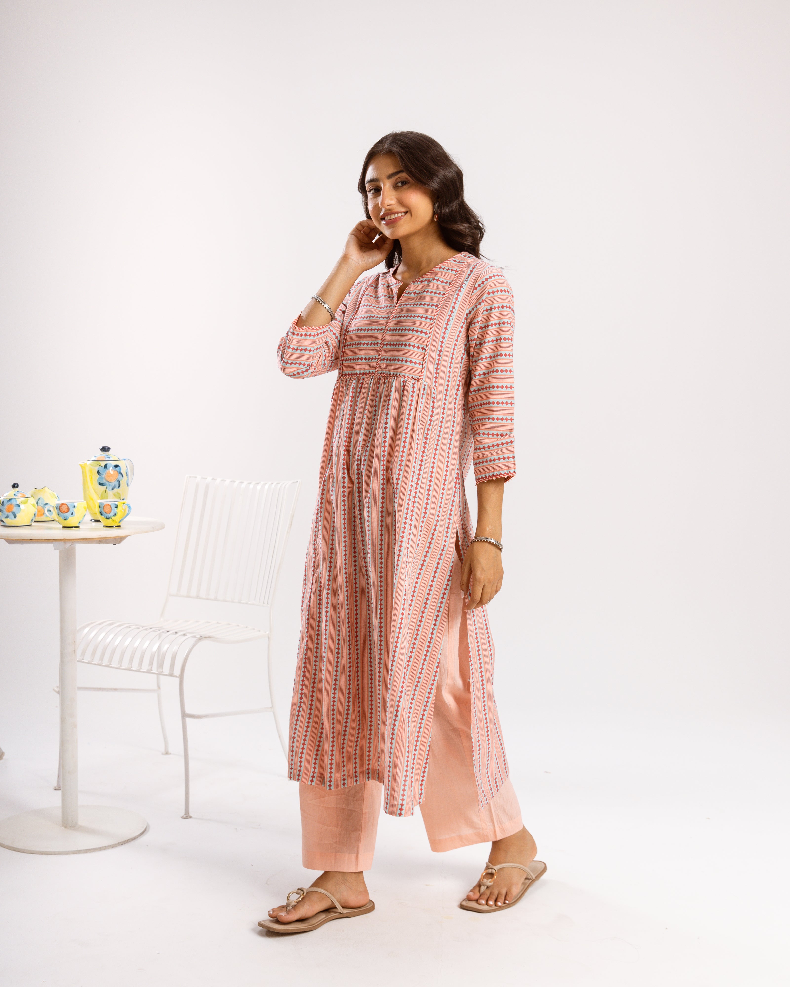 Peach kurta ( Pant Not Included )