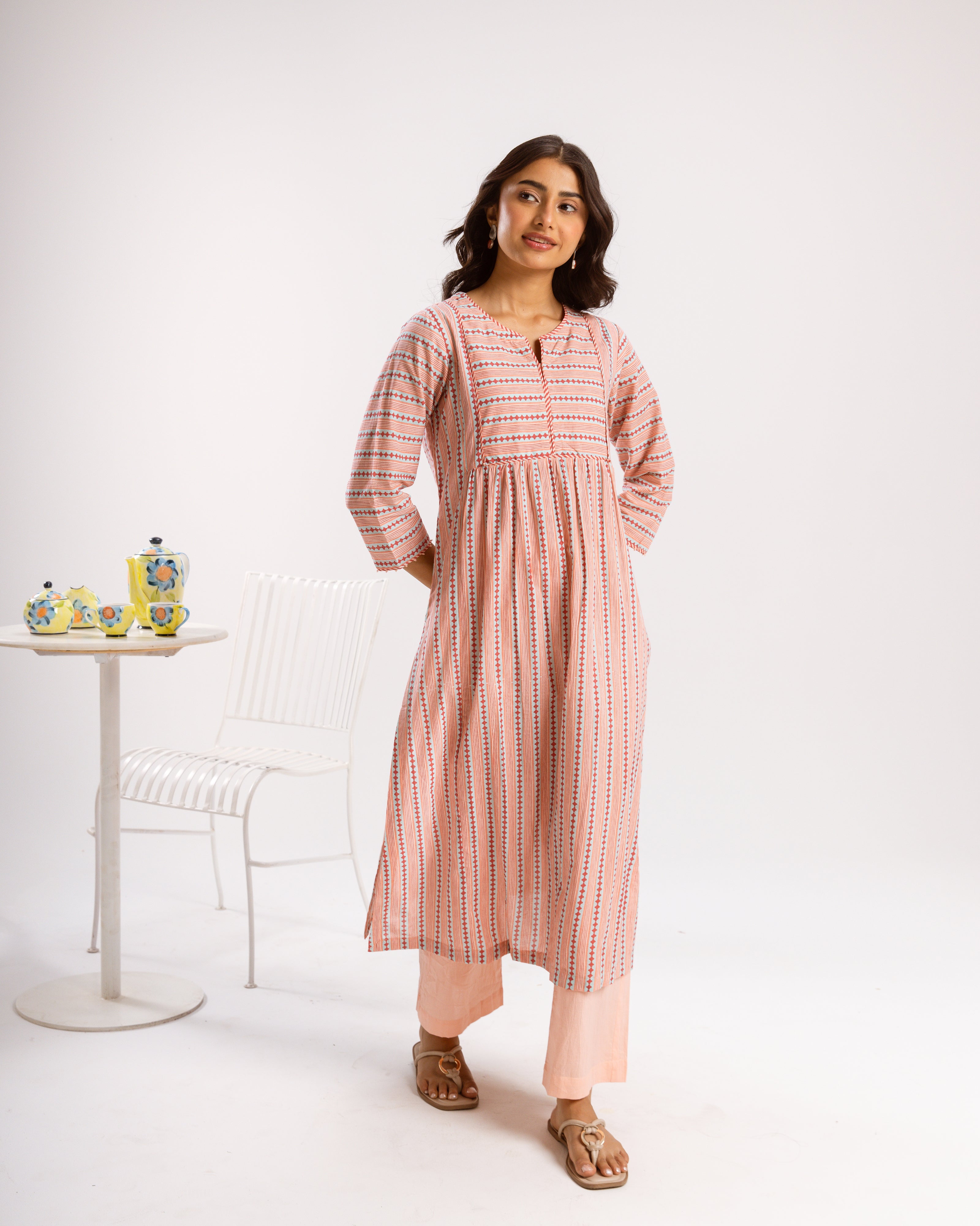Peach kurta ( Pant Not Included )