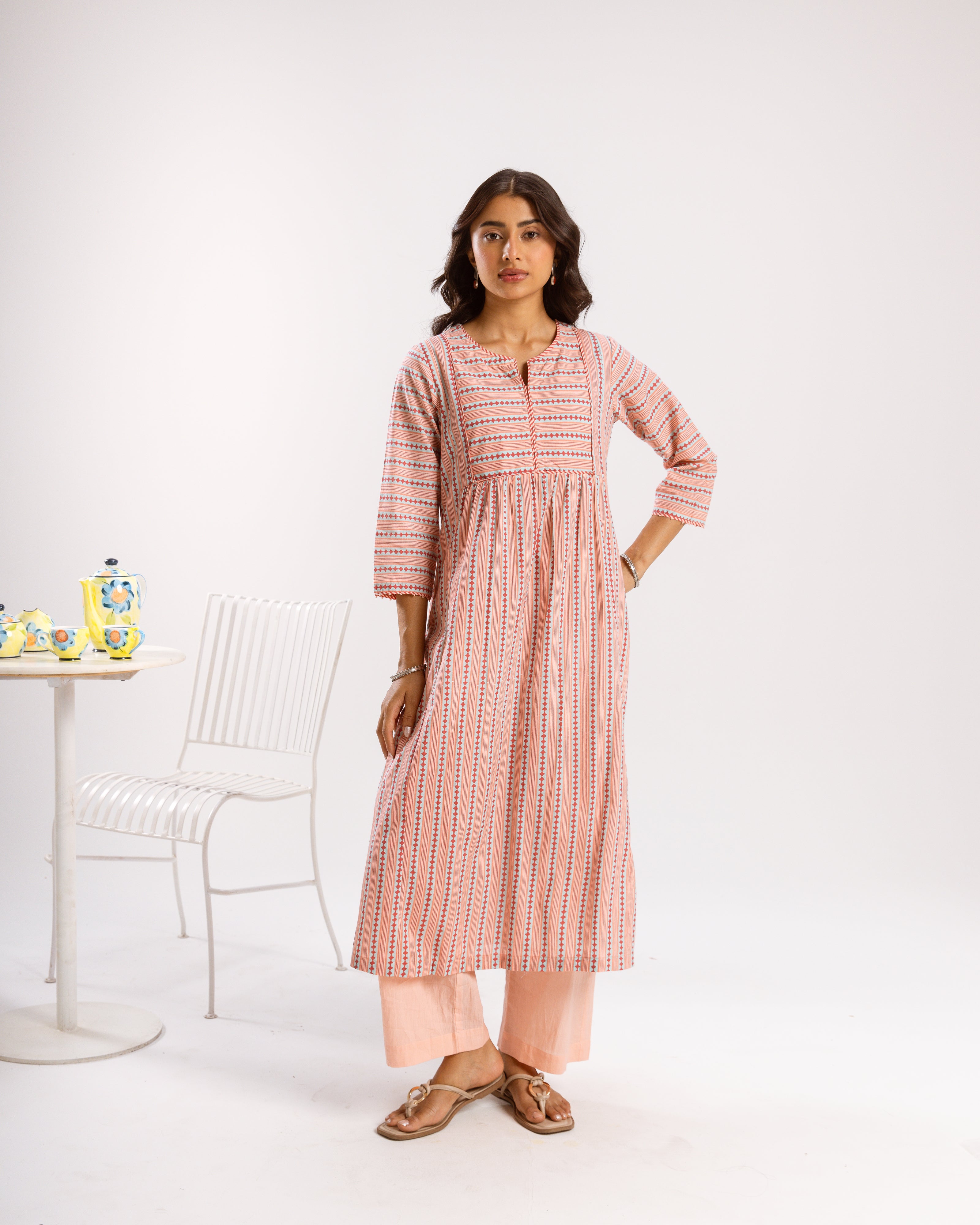 Peach kurta ( Pant Not Included )