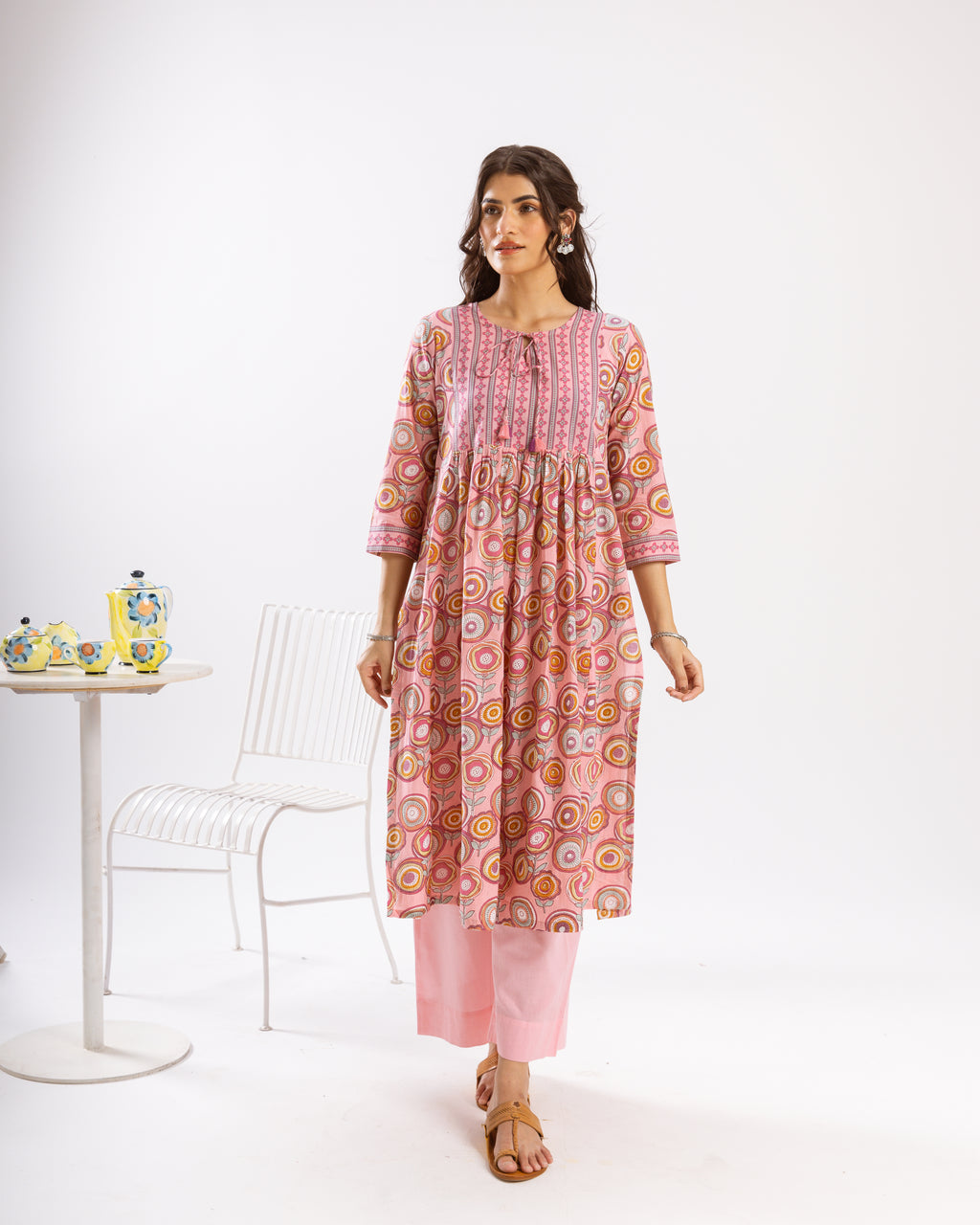 Pink Kurta ( Pant And Dupatta Not Included)