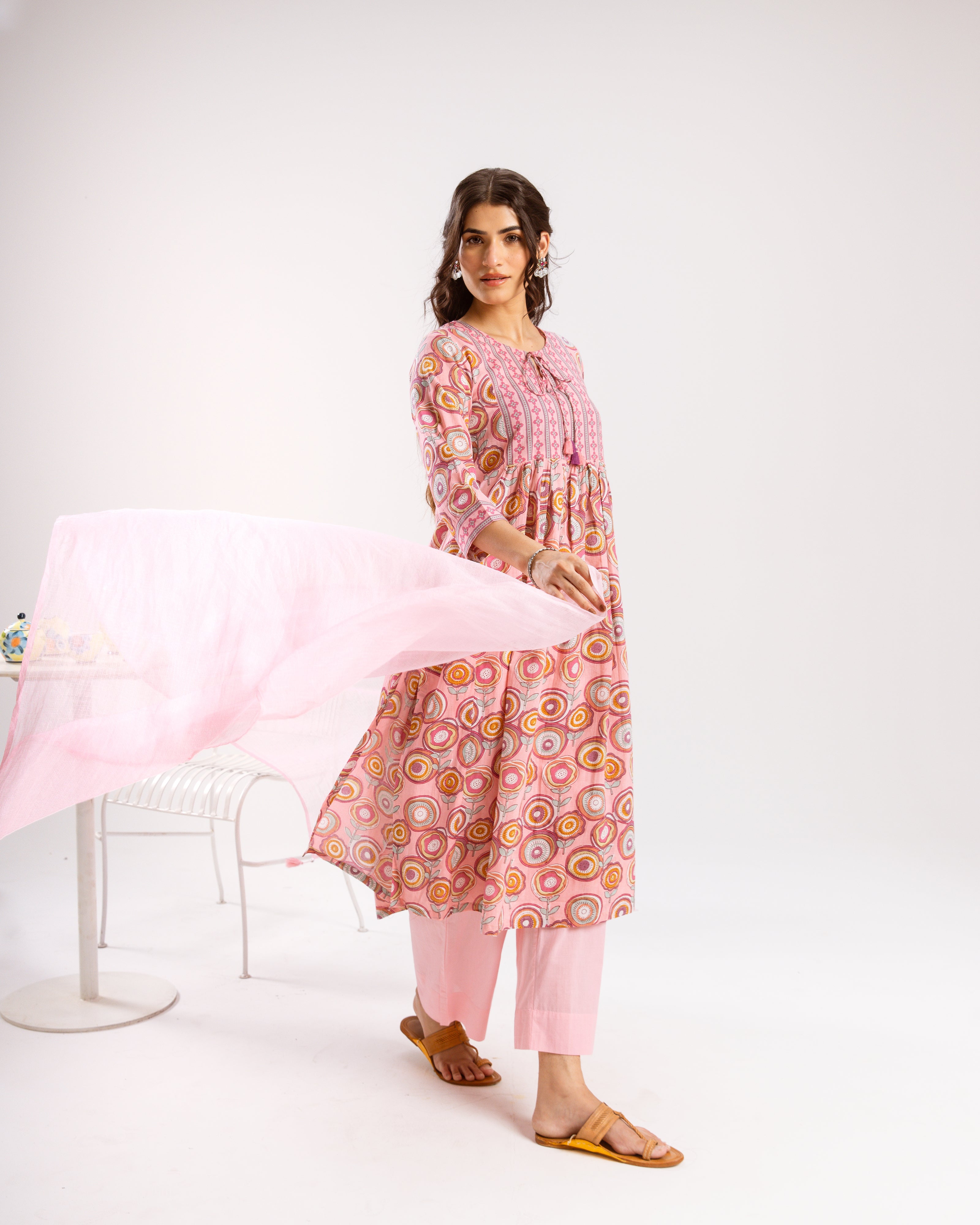 Pink Kurta ( Pant And Dupatta Not Included)