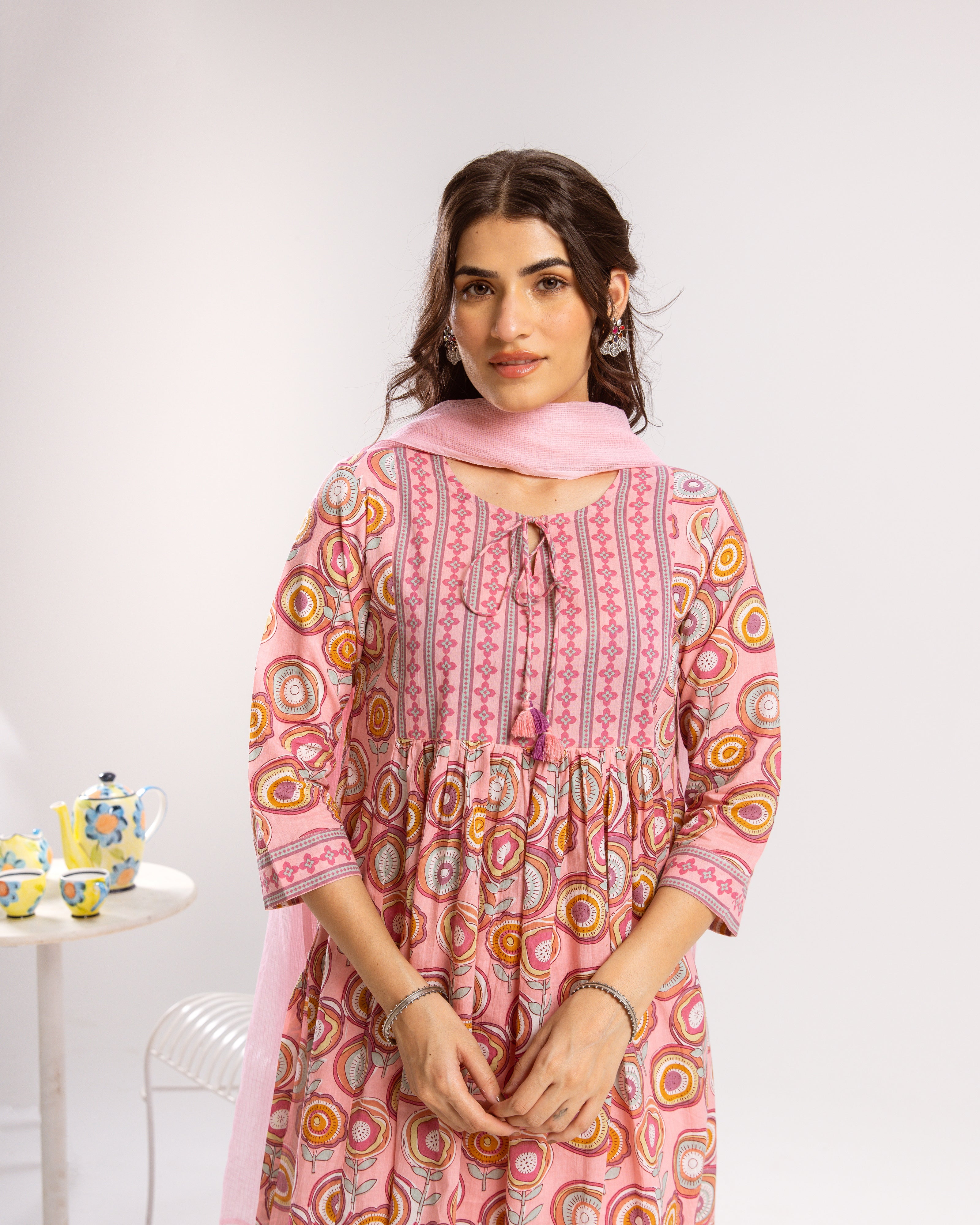 Pink Kurta ( Pant And Dupatta Not Included)