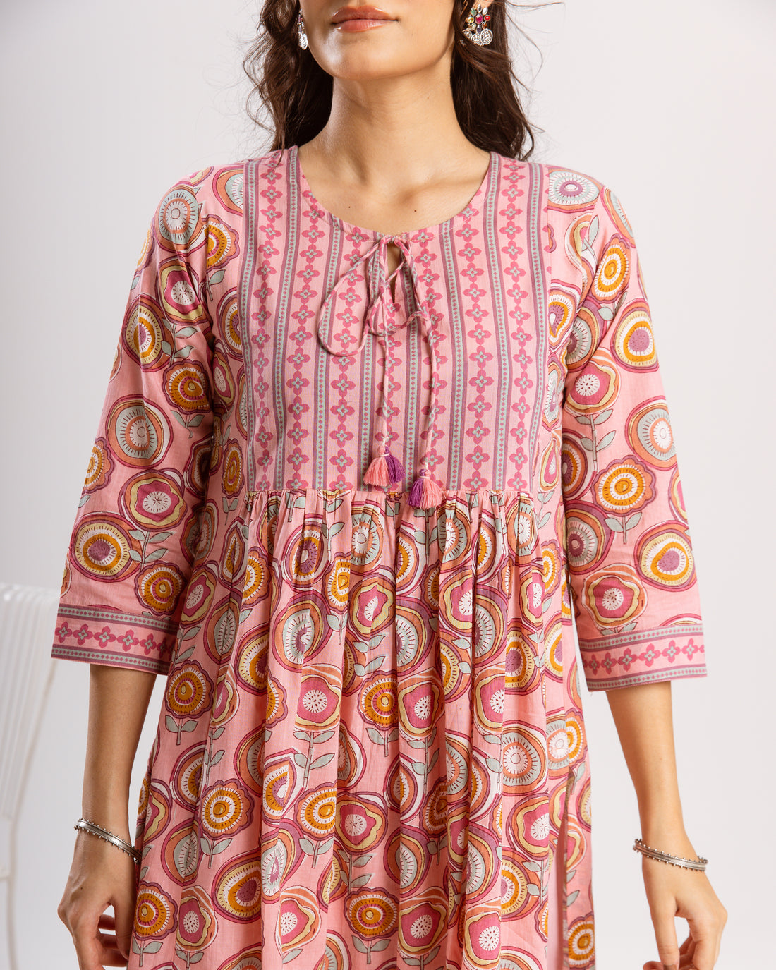 Pink Kurta ( Pant And Dupatta Not Included)