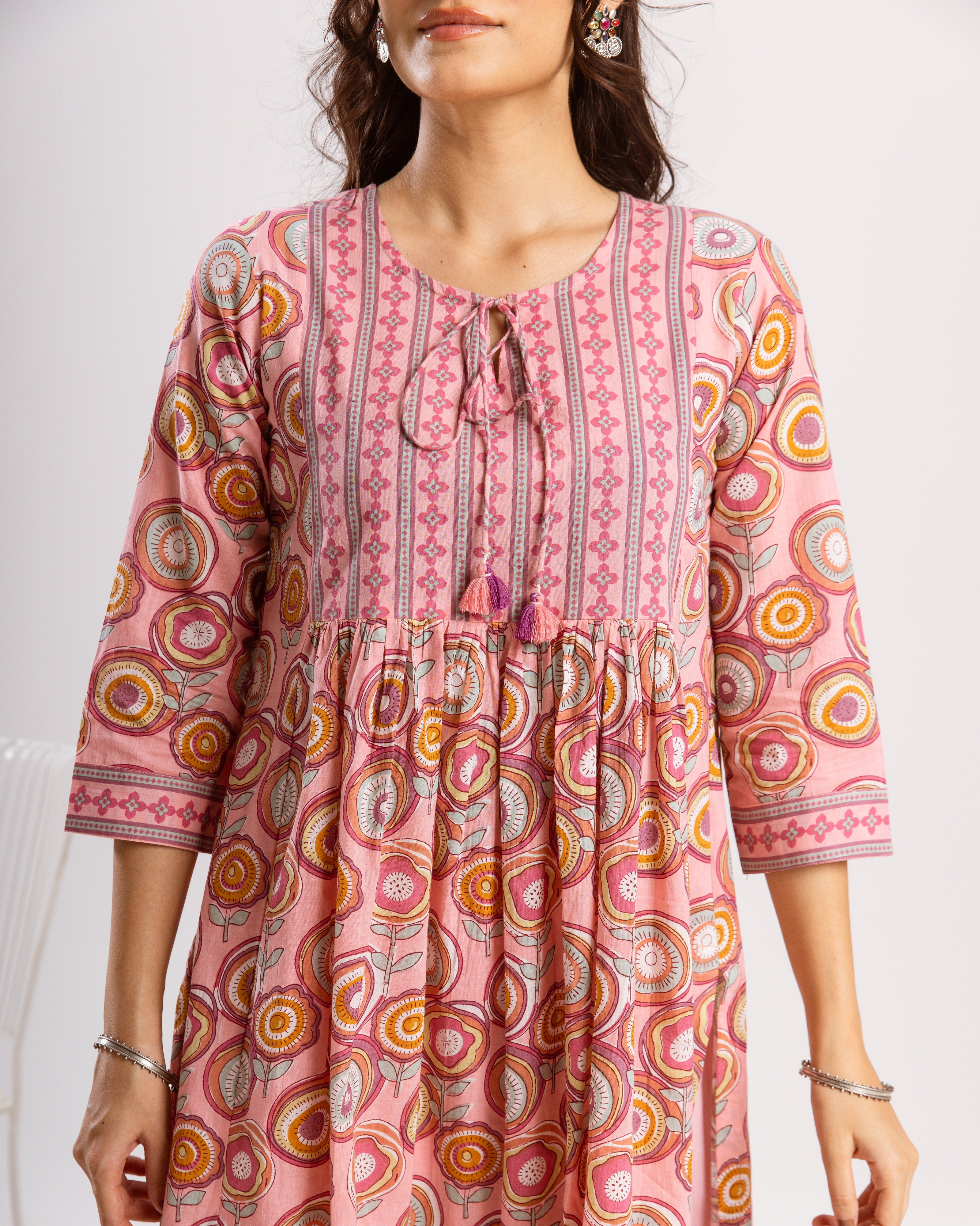 Pink Kurta ( Pant And Dupatta Not Included)