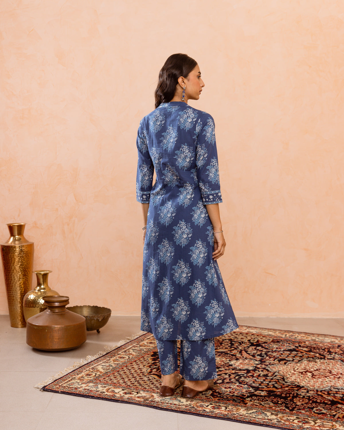 Indigo Cotton Kurta Pant Set