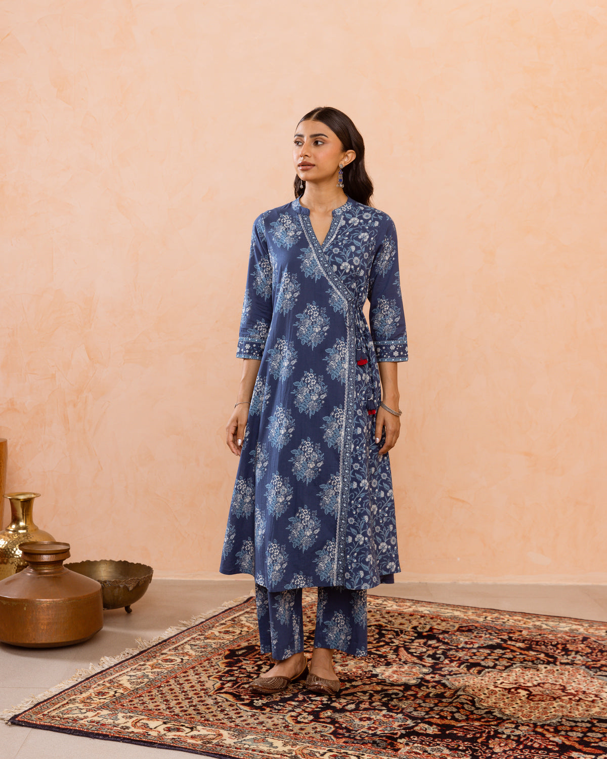 Indigo Cotton Kurta Pant Set