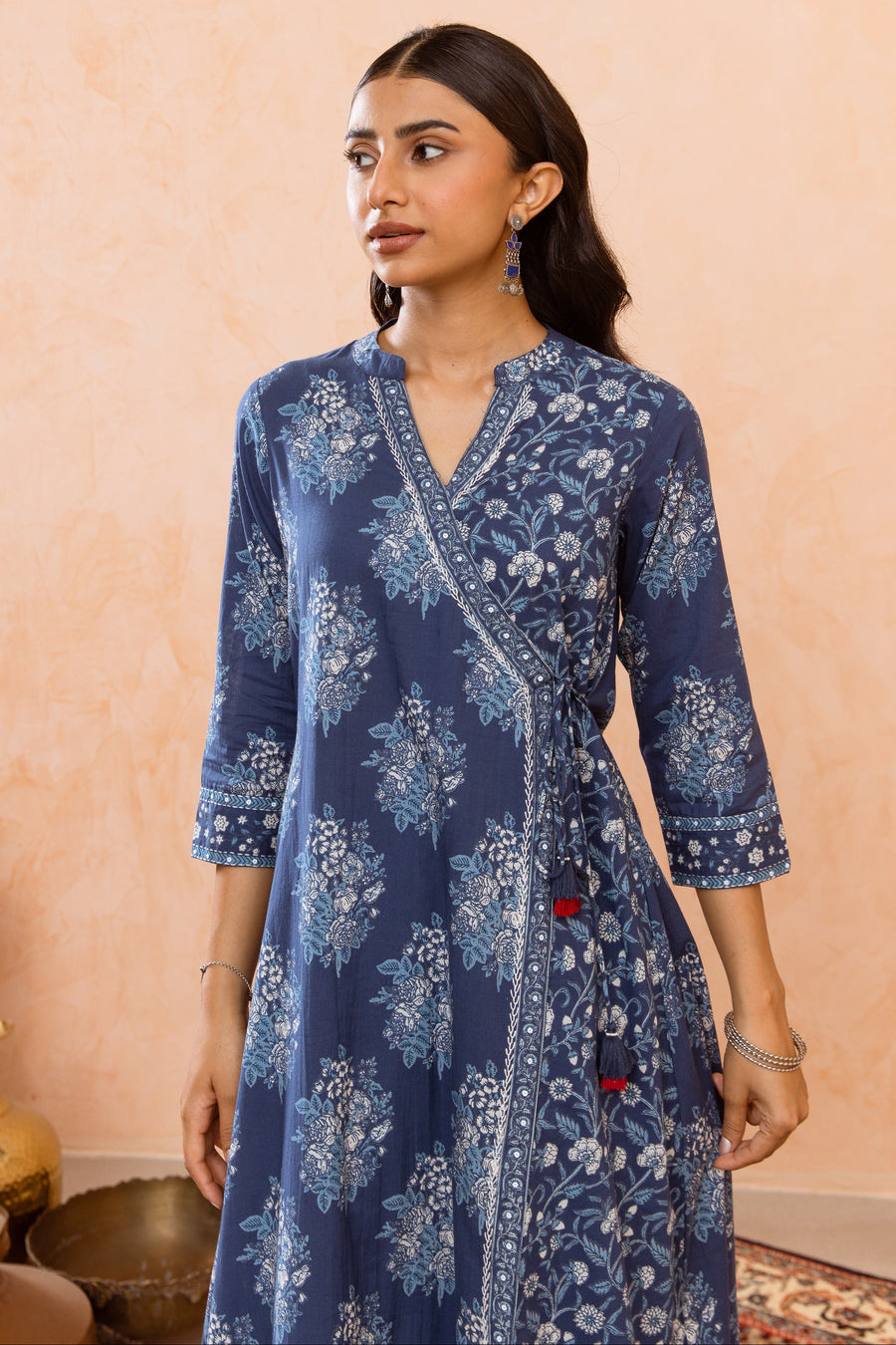 Indigo Cotton Kurta Pant Set