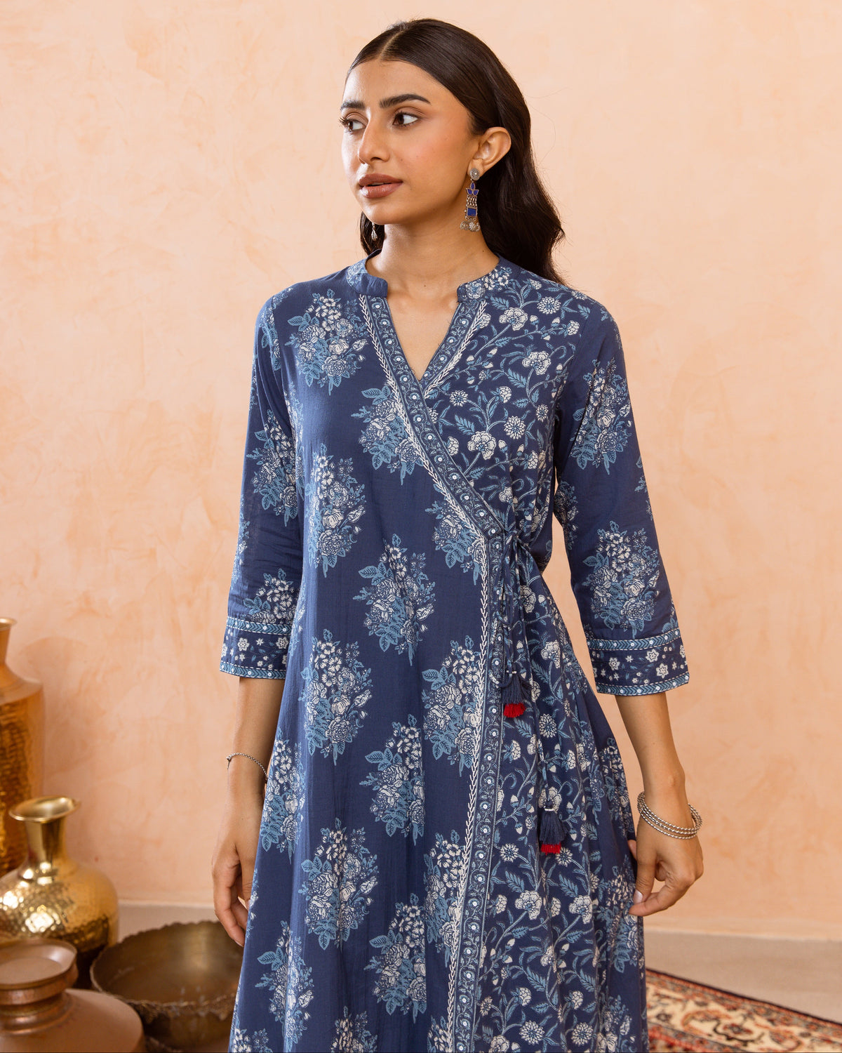 Indigo Cotton Kurta Pant Set