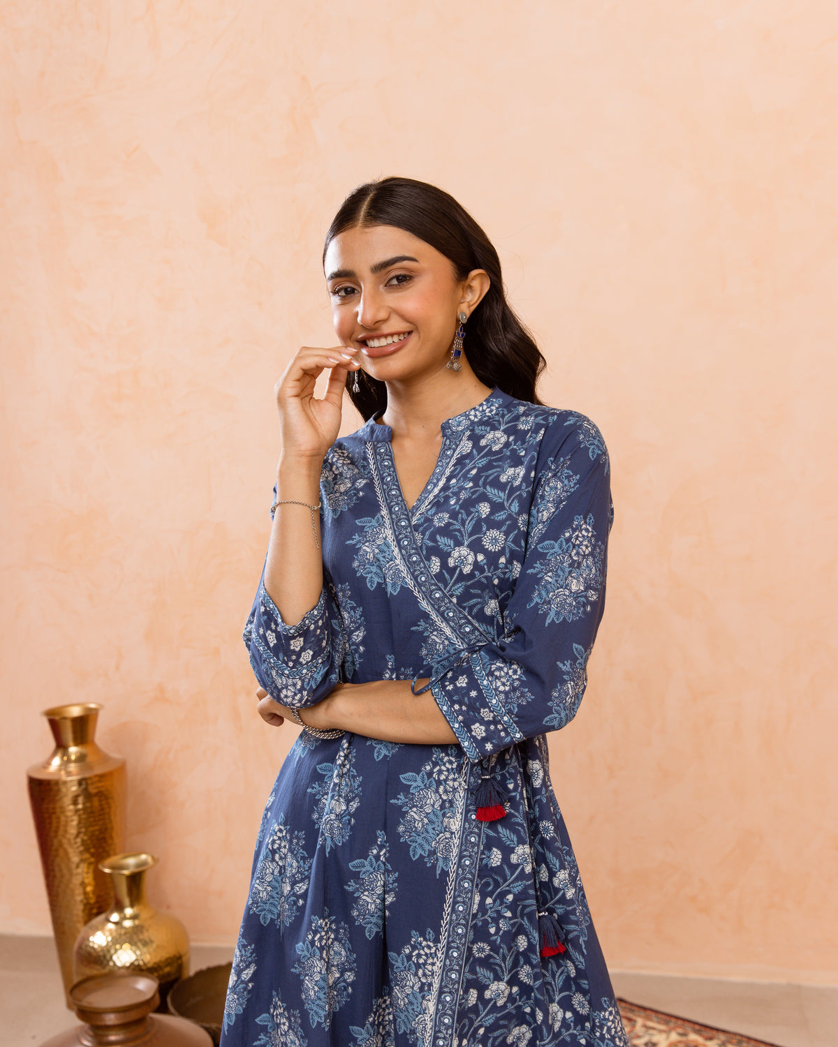 Indigo Cotton Kurta Pant Set