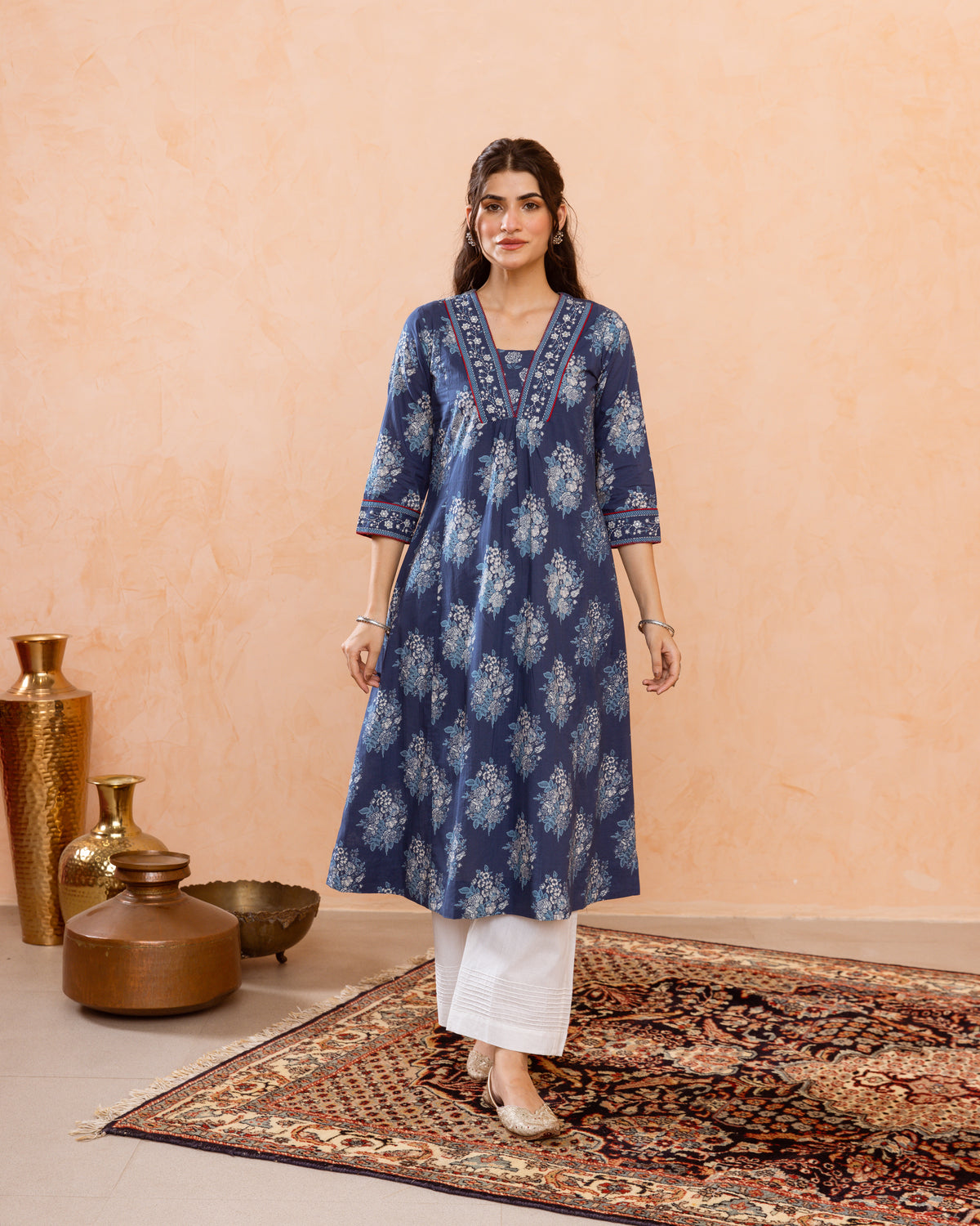 Navy Blue Kurta ( Pant Not Included )