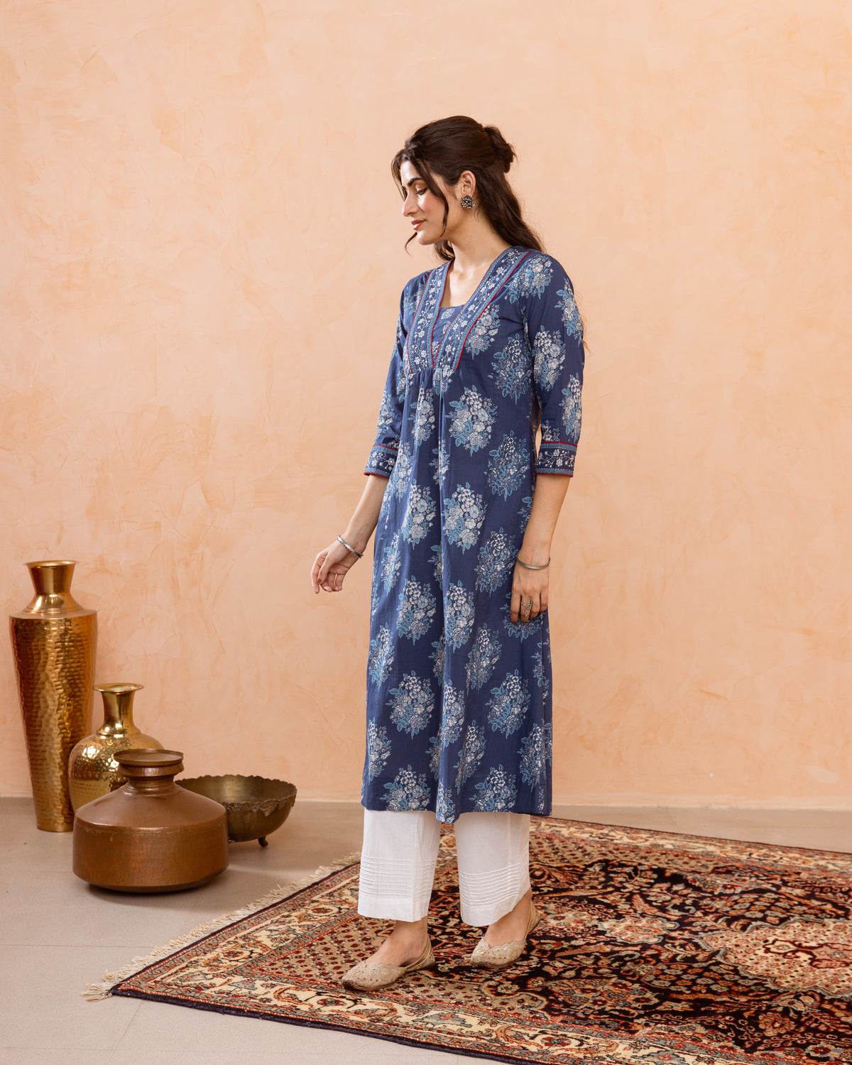 Navy Blue Kurta ( Pant Not Included )