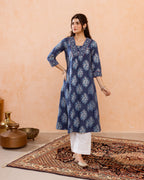 Navy Blue Kurta ( Pant Not Included )